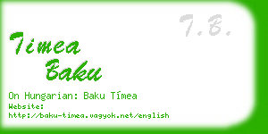 timea baku business card
